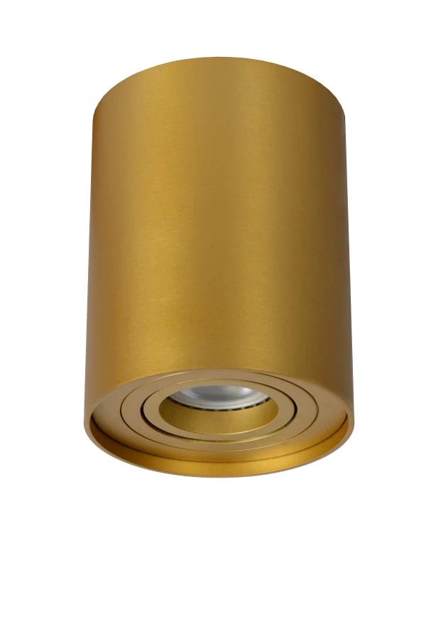 Lucide TUBE - Plafondspot - Ø 9,6 cm - 1xGU10 - Mat Goud / Messing - uitgezet